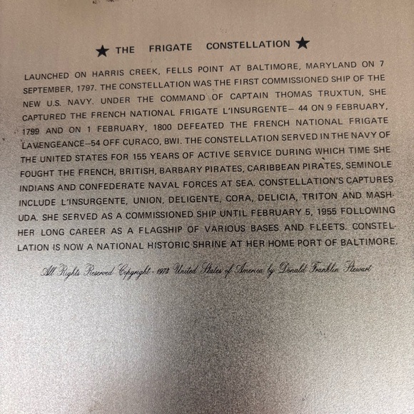 Vintage Metal Tray. The Frigate Constellation” - Picture 6 of 6